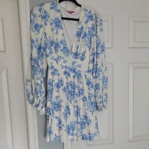 Flying Tomato Blue Floral Long Sleeve Dress